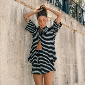 LINNEA SHORT SET - BLACK WHITE